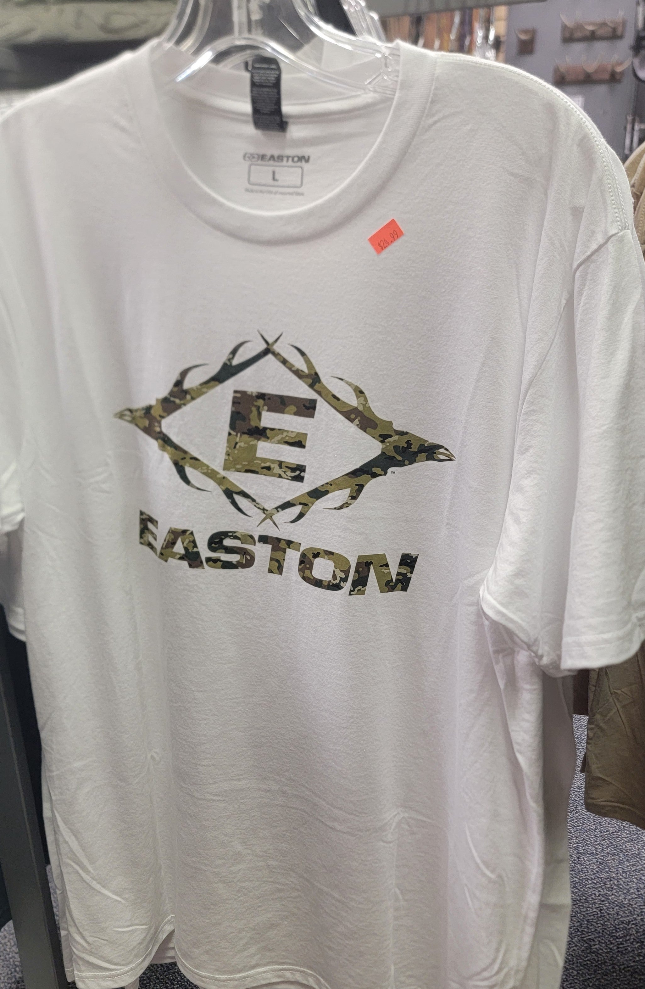EASTON - ANTLER E LOGO T-SHIRT White/Camo logo – Flyover Archery