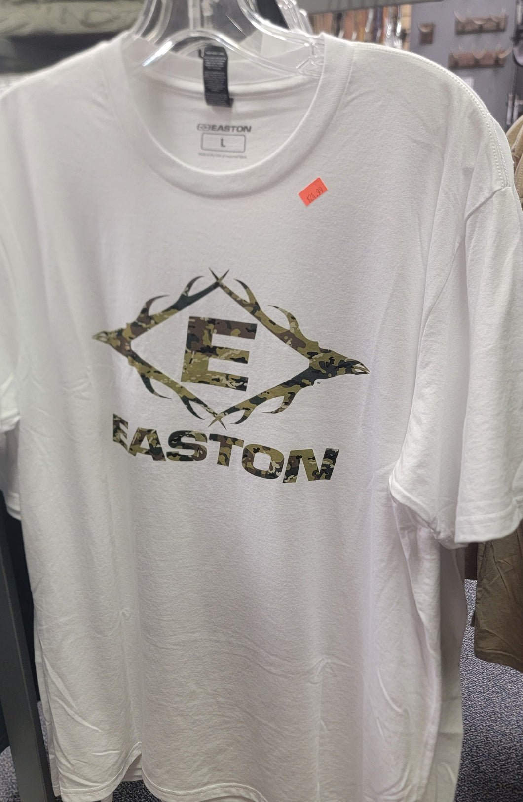 EASTON ANTLER E LOGO T-SHIRT White with Camo logo